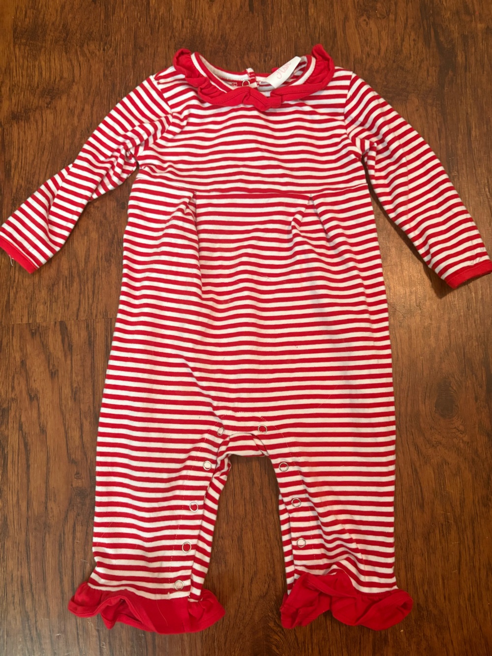 Unbranded Red & White Striped Infant One-Piece Bodysuit